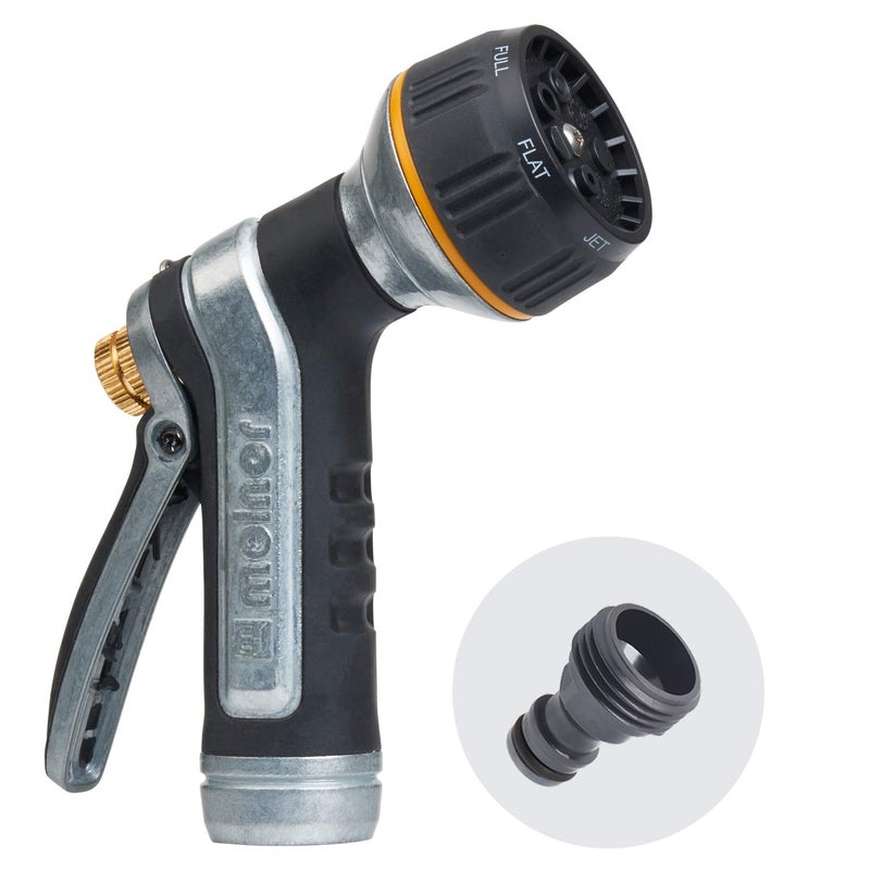 Melnor 65020-AMZ Metal Nozzle with QuickConnect Product Adapter Set, Multi-Pattern, Heavyweight Rear Trigger - Image 1